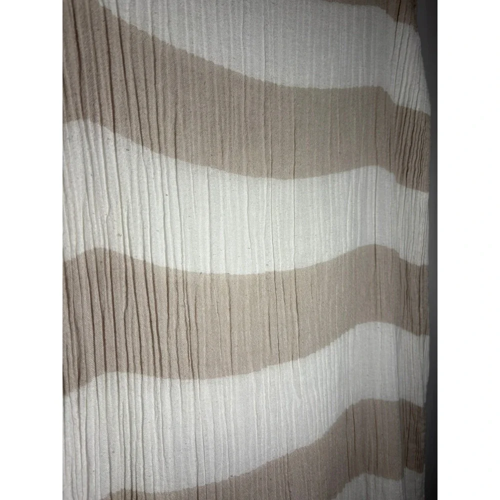 Kariban Beige White Striped Lightweight‎ Cotton Scarf Besancon L'air Du Temps